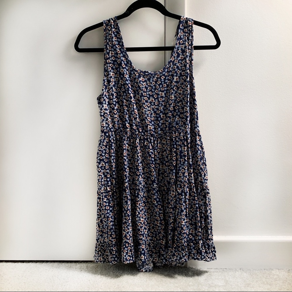 Navy floral summer dress - cute back